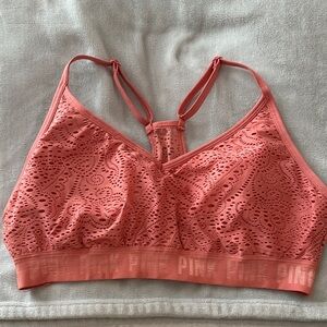PINK Victoria's Secret Coral Lace Bralette